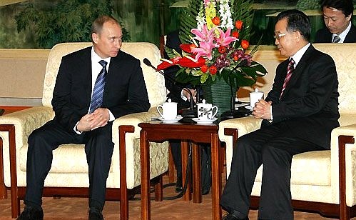 With Premier of the State Council of the People\'s Republic of China Wen Jiabao.