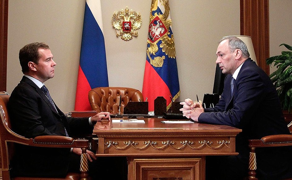 With President of Daghestan Magomedsalam Magomedov.