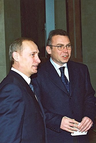 President Putin with Alfred Gusenbauer, leader of the Social Democratic Party of Austria.