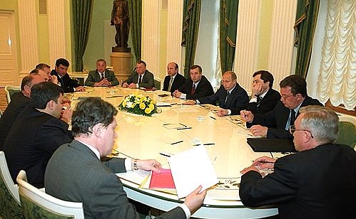 President Vladimir Putin meeting with the leaders of State Duma parties and groups.