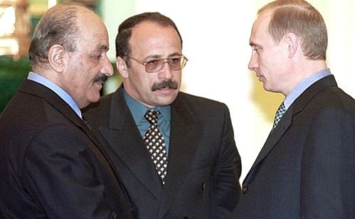 President Vladimir Putin meeting with Iraqi Vice-President Taha Yassin Ramadan.