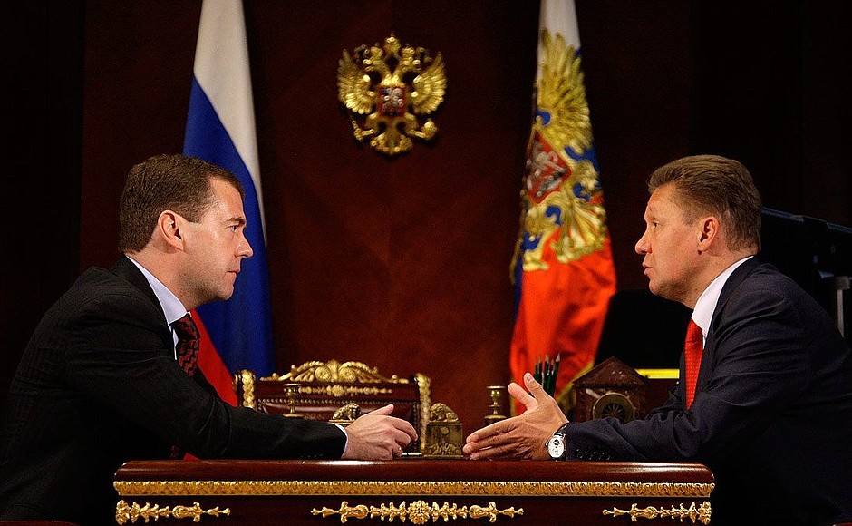 С председателем правления компании «Газпром» Алексеем Миллером.
