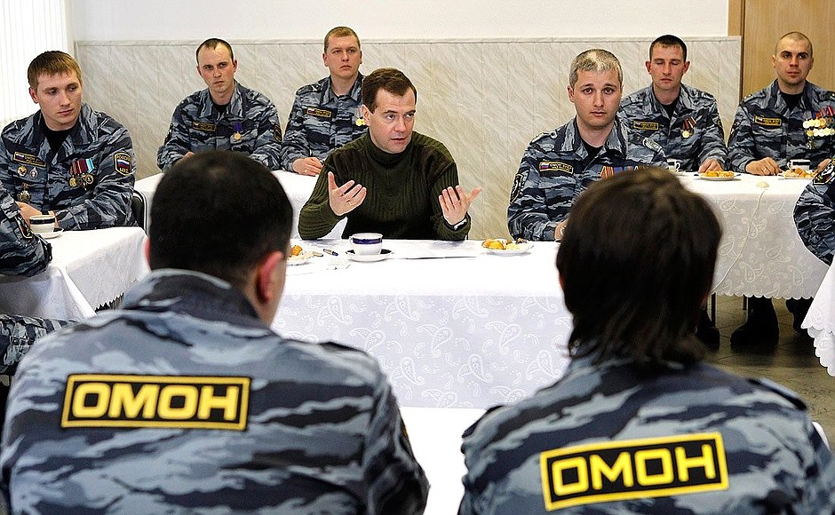 Встреча с командным составом и бойцами ОМОН «Зубр».