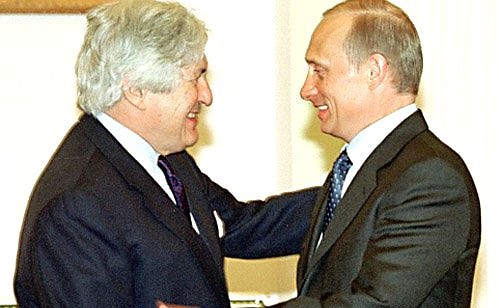 Vladimir Putin with James D.Wolfensohn, President of the World Bank.