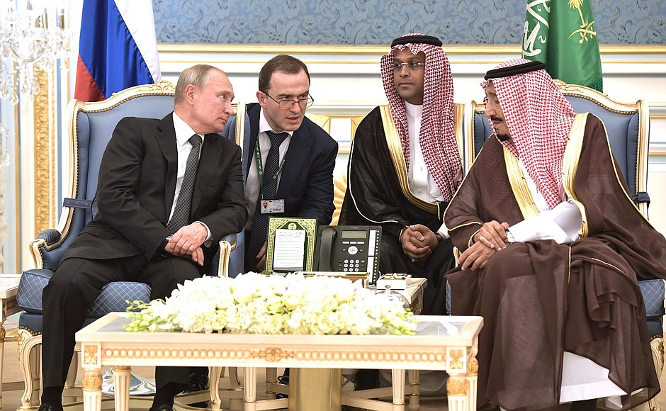 With King Salman bin Abdulaziz Al Saud of Saudi Arabia.