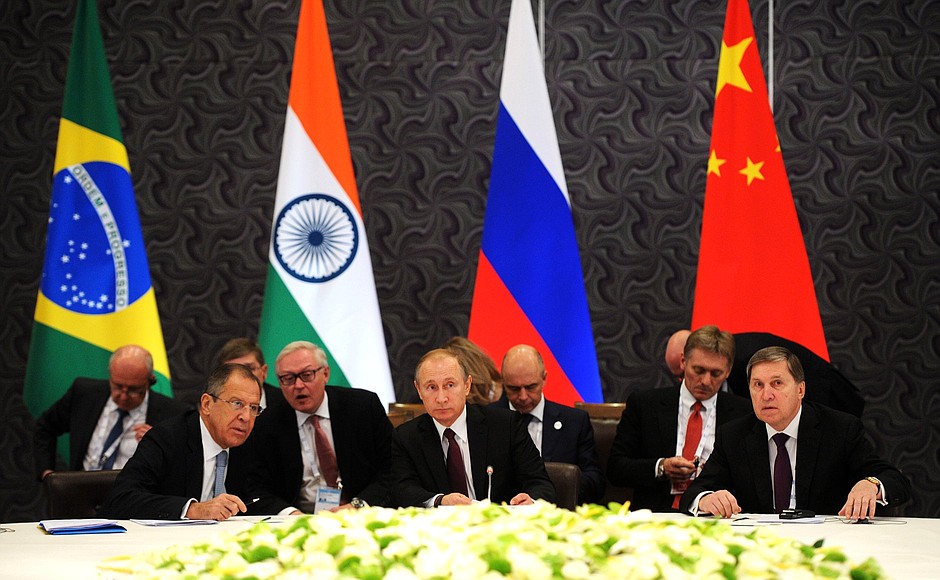 Before the start of an informal meeting of the BRICS leaders.