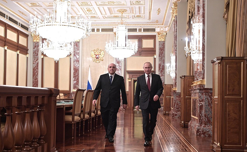 With Prime Minister Mikhail Mishustin.