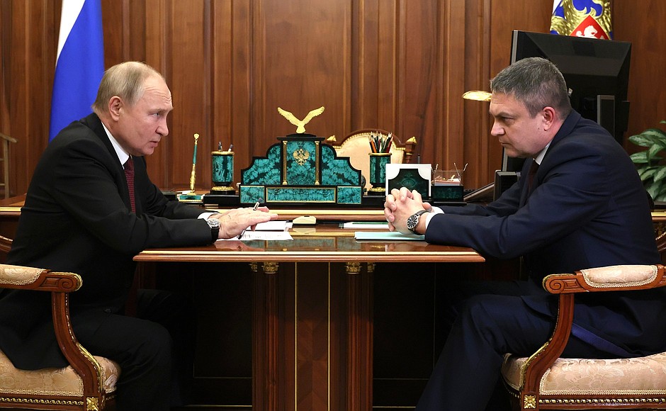 With Acting Head of Lugansk People’s Republic Leonid Pasechnik.