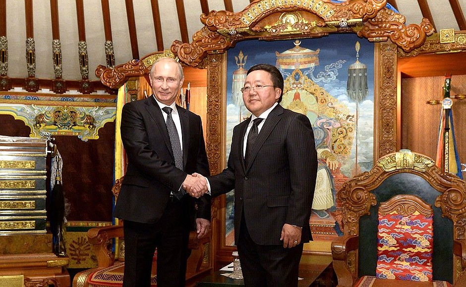 With President of Mongolia Tsakhiagiin Elbegdorj.