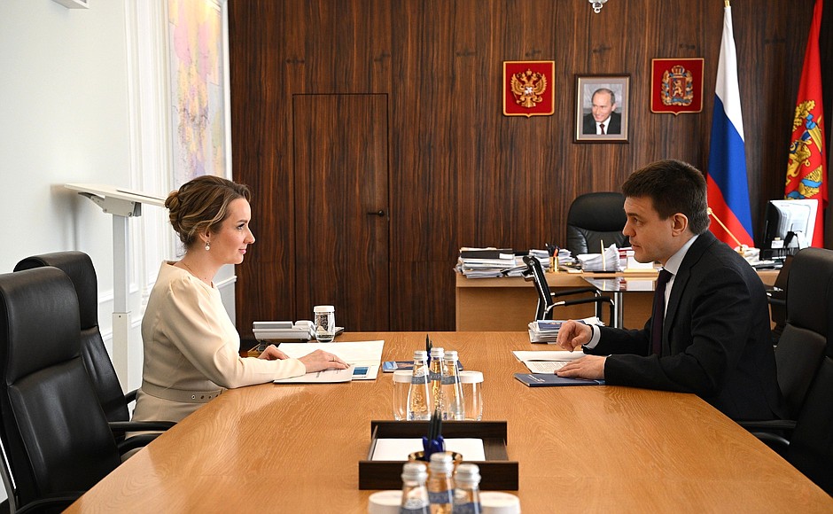 Maria Lvova-Belova’s working trip to Krasnoyarsk Territory. With Krasnoyarsk Territory Governor Mikhail Kotyukov.