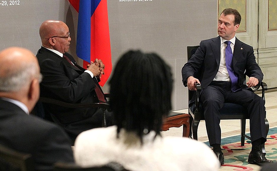 Meeting with President of South Africa Jacob Zuma.