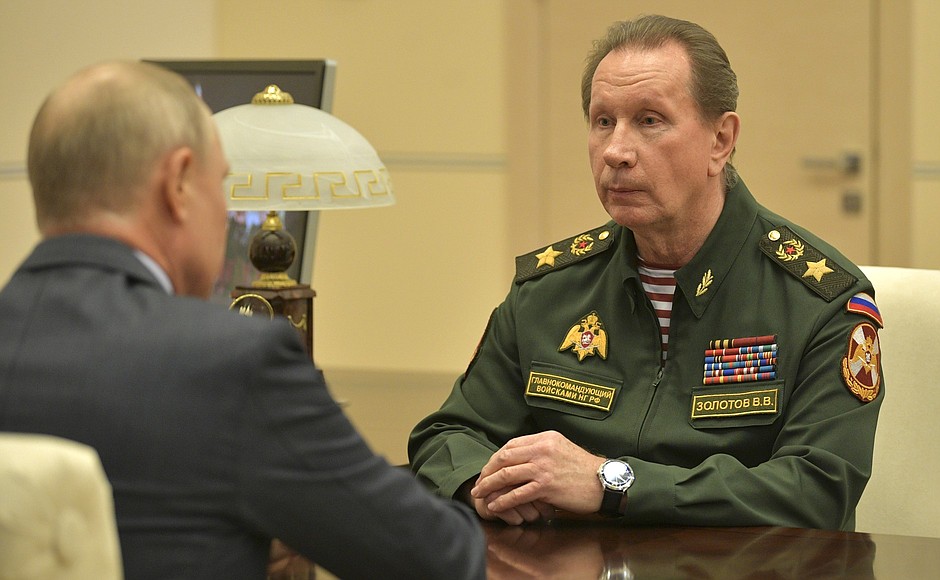 With Director of the Federal Service of National Guard Troops Viktor Zolotov.