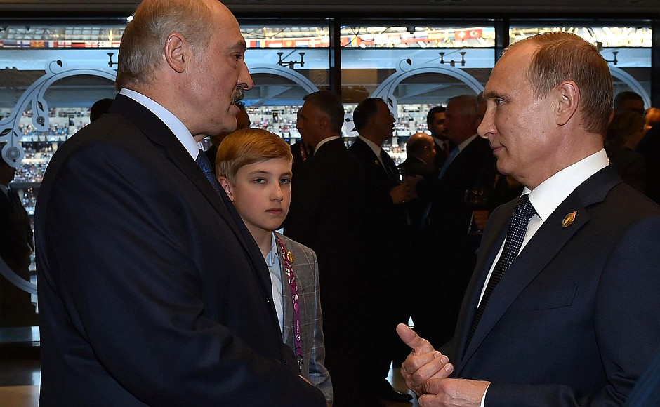 Opening ceremony of the First European Games. With President of Belarus Alexander Lukashenko.