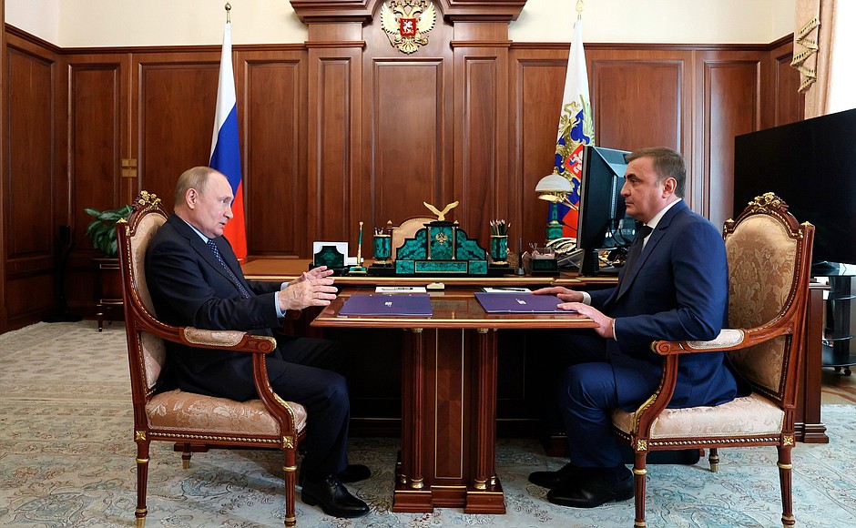 With Tula Region Governor Alexei Dyumin.