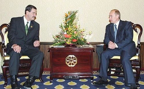 С Президентом Мексики Висенте Фоксом.