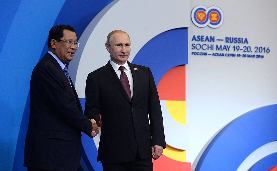 With Prime Minister of Cambodia Hun Sen.
