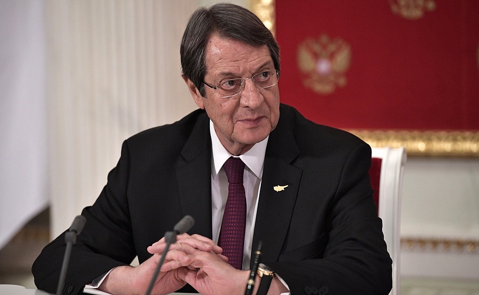 Press statements following Russia-Cyprus talks. President of Cyprus Nicos Anastasiades.