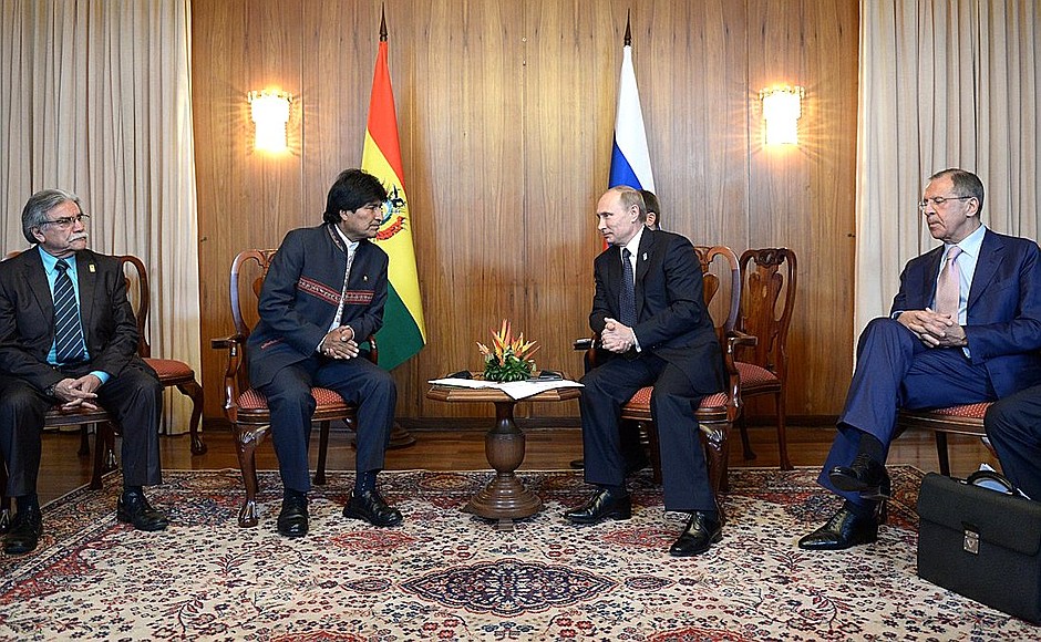 With President of Bolivia Evo Morales.