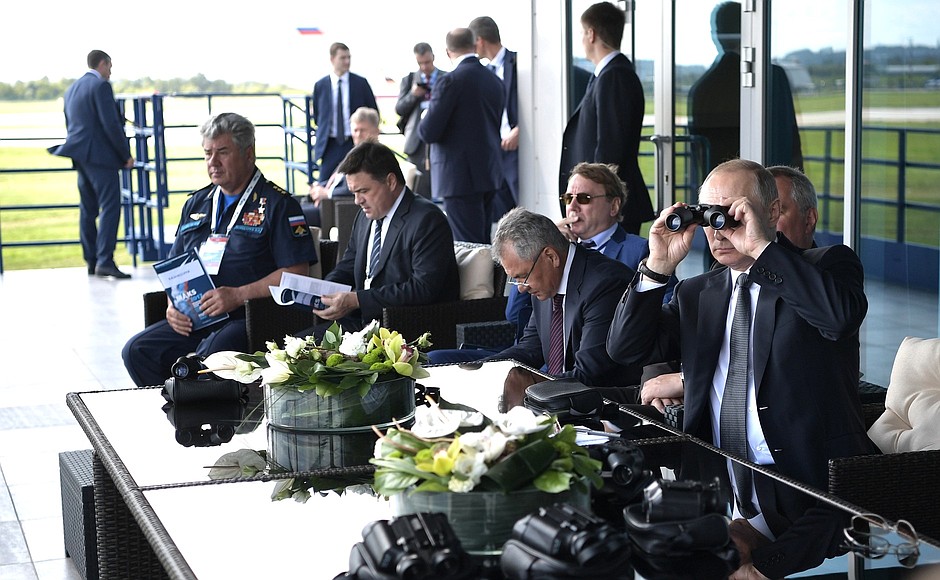 Vladimir Putin visited International Aviation and Space Salon MAKS-2017.