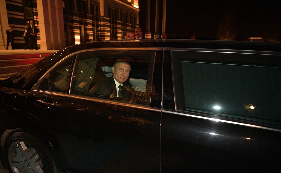 Departure from the Turkish President's residence.