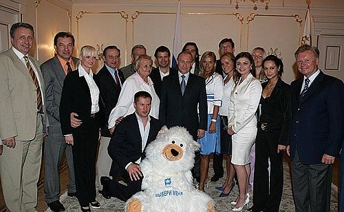 With Russian Olympic athletes.
