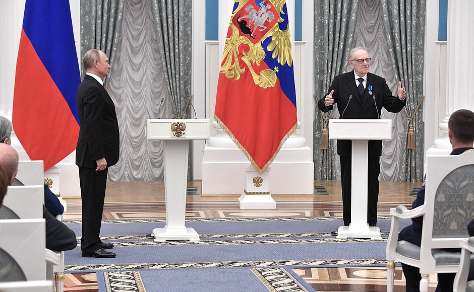 Channel One news announcer Igor Kirillov was awarded the Order of Honour.