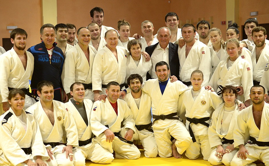 With Russian national judo team.