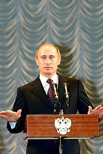 President Putin speaking at the opening ceremony of the Year of Kazakhstan in Russia.
