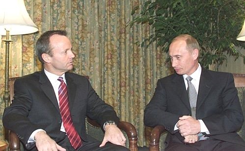 President Putin with Stockwell Day, leader of the official opposition in the House of Commons of the Canadian Parliament.