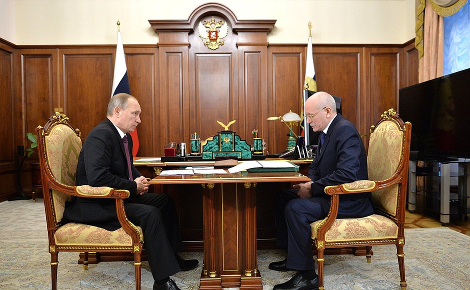 With Head of the Republic of Bashkortostan Rustem Khamitov.