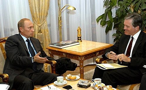 President Putin giving an interview to The New York Times.