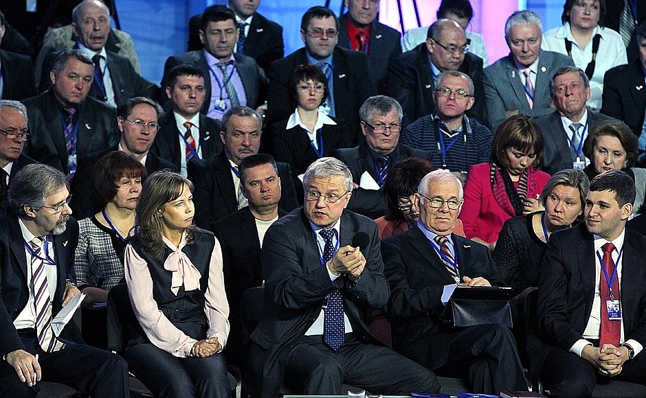 Russian Popular Front conference participants.
