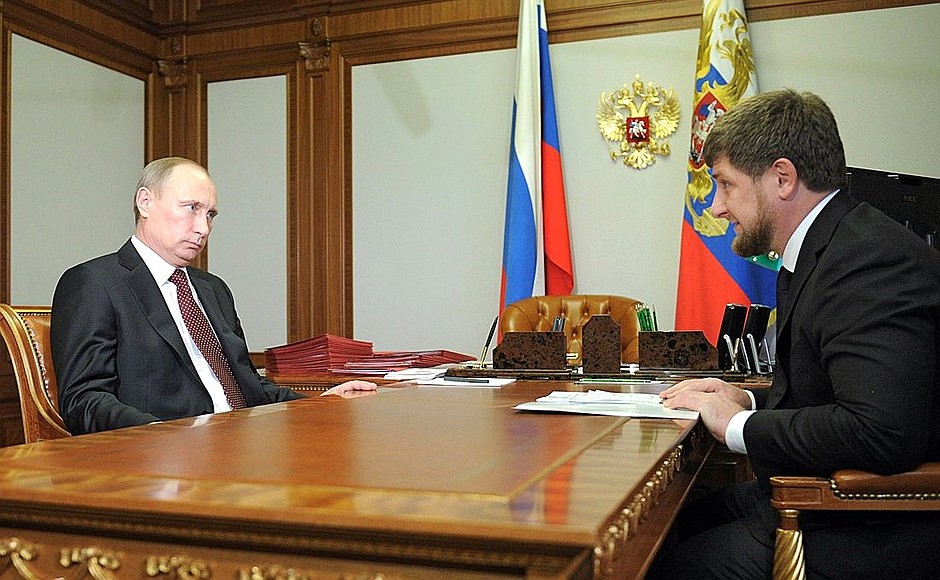 С Главой Чеченской Республики Рамзаном Кадыровым.