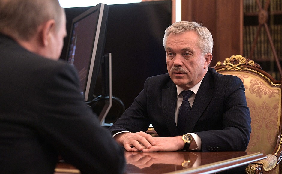 With Belgorod Region Governor Yevgeny Savchenko.