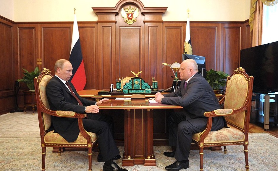 With Governor of Omsk Region Viktor Nazarov.
