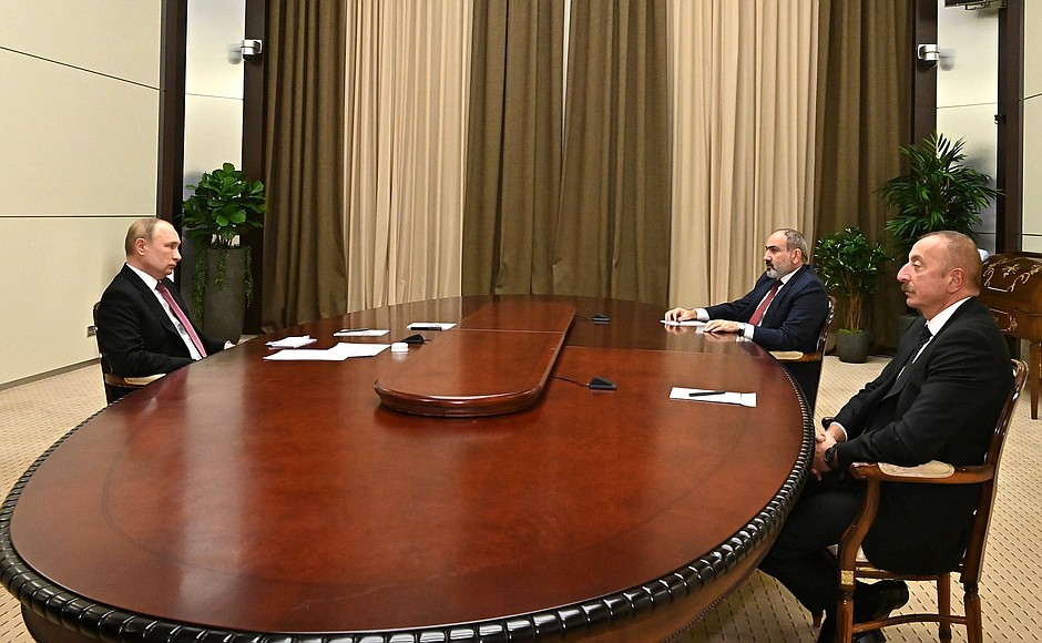 Meeting with Ilham Aliyev and Nikol Pashinyan.