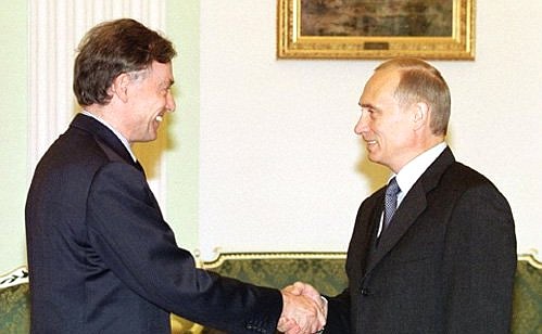 President Putin with Horst Koehler, Managing Director of the International Monetary Fund.