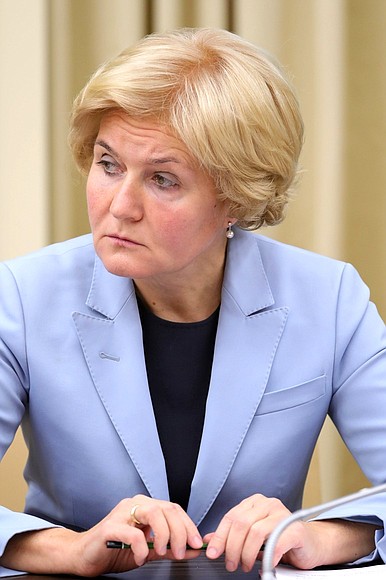 Deputy Prime Minister Olga Golodets at a meeting with Government members.