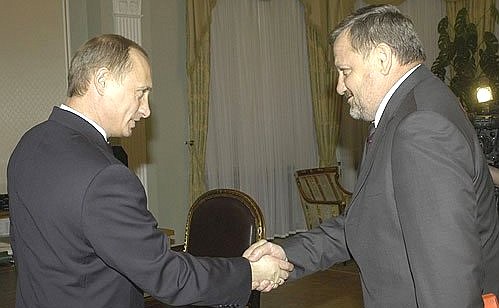Рабочая встреча с Президентом Чеченской Республики Ахматом Кадыровым.