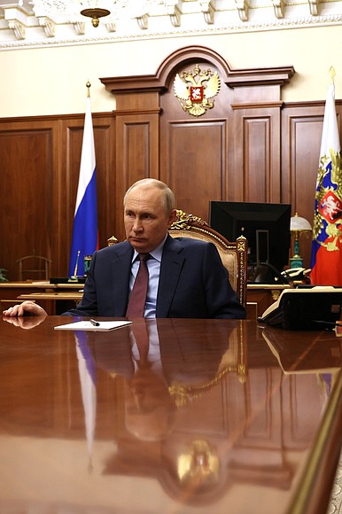 At a meeting with Moscow Region Governor Andrei Vorobyov.