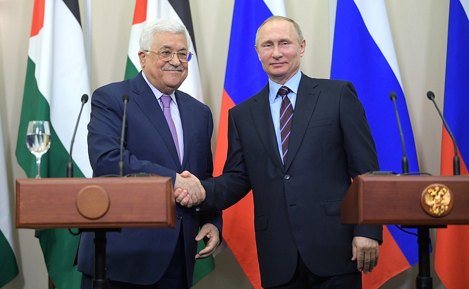 With President of Palestine Mahmoud Abbas.