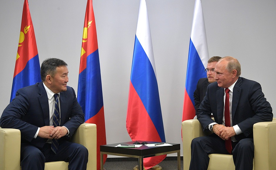 With President of Mongolia Khaltmaagiin Battulga.