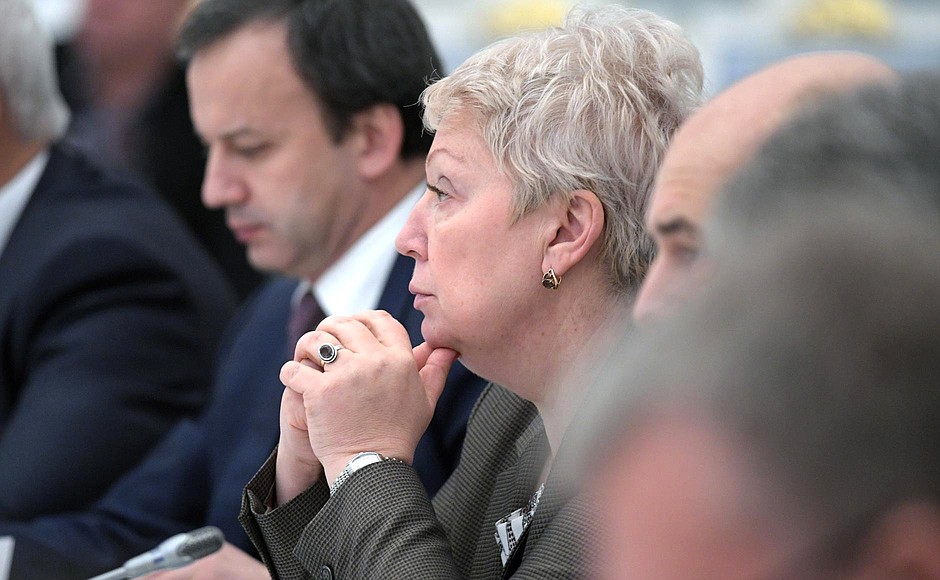 Minister of Education and Science Olga Vasilyeva at the meeting of the Council for Science and Education.