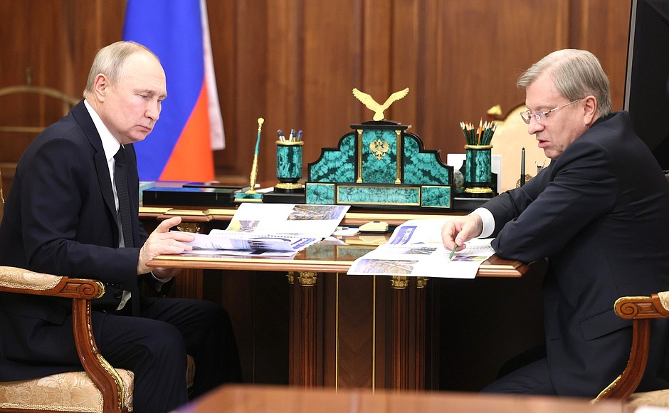 Meeting with Minister of Transport Vitaly Savelyev.