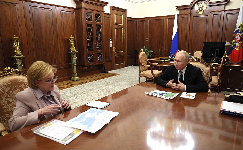 Meeting with Head of the Federal Medical-Biological Agency Veronika Skvortsova.