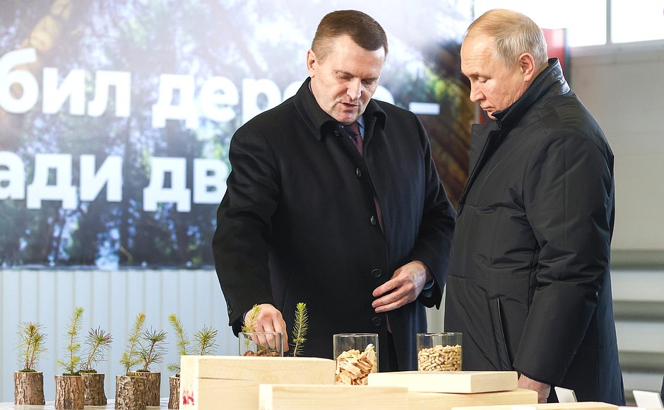 Visit to Ustyansky timber industry complex. With Director General of ULK Group Vladimir Butorin.