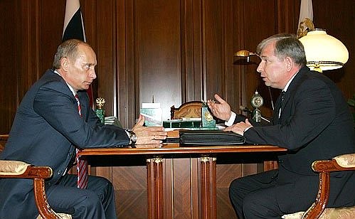 A working meeting with the Director of the Federal Drugs Control Service, Viktor Cherkesov.