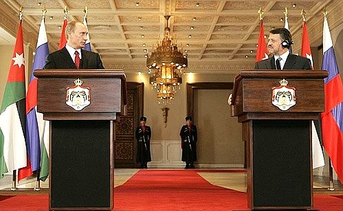 At a joint press conference with the King of Jordan, Abdullah II, following Russian-Jordan high level talks.