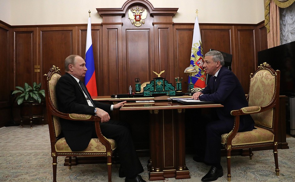 Рабочая встреча с Главой Республики Северная Осетия – Алания Вячеславом Битаровым.