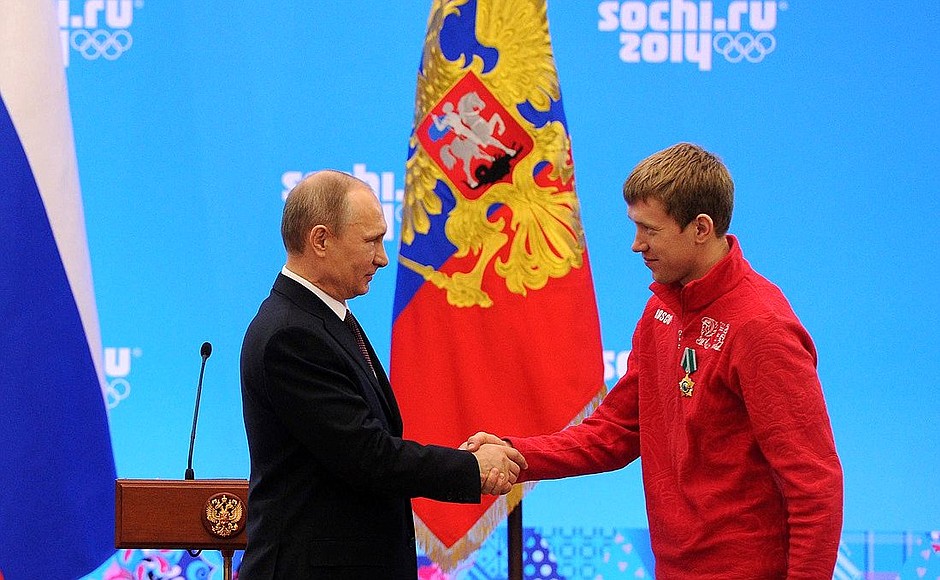The Order of Friendship is awarded to Olympic biathlon champion Alexei Volkov.